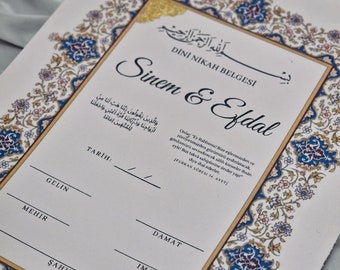 Dini Nikah Belgesi / Islamic Marriage Certificate/Certificate/Imam Belgesi/ A4