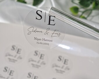 Personalized Stickers, Labels, Transparent Stickers, 3.5 cm, Personalized Stickers