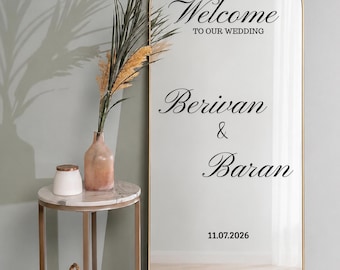 Mirror plotter/ Welcome sign / Reception board / Wedding / Wedding sign / Welcome sign / Mirror sticker / without mirror