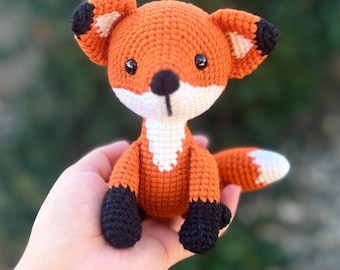 Handmade Crochet Baby Fox Stuffed Animal, Cute Crochet Toy, Animal Lovers, Handmade Gift, Crochet Doll, Stuffed Animal