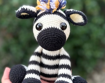 Zebra | Stuffed Animals | Educational Toys | Toys | Handmade | Crochet | Amigurumi | Plushies | Zoo Animals | Cuddle Toys | Customizable