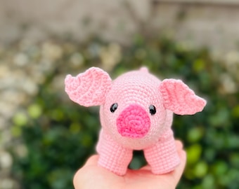 Handmade Crochet Pig Plush – Farm Animal Toy