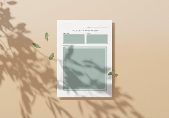 Teacher’s Field Notes - Reggio-Inspired Printable Template for Educators | Preschool & Homeschool Documentation, Organization | Nanny Binder