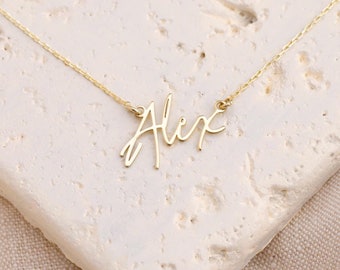 Custom Handwriting Name Necklace: 925 Sterling Silver Personalized Pendant