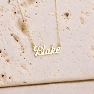 Personalized Script Name Necklace: 18K Gold Filled, Sterling Silver Pendant