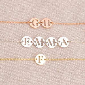 Personalized Initial Bracelet: 18K Gold Filled Letter Jewelry