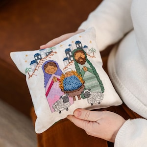 Nativity Cross Stitch Pattern, Christmas Cross Stitch Pattern, Holy Family Cross Stitch, Holiday Cross Stitch, Baby Jesus Cross Stitch
