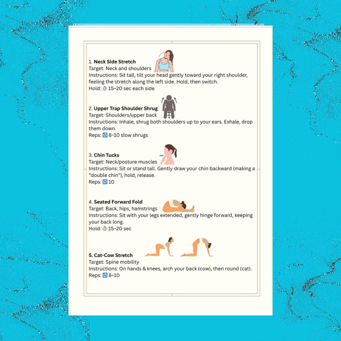 Printable Gentle Stretch Guide: Pain Relief, Flexibility, Planner (PDF ...