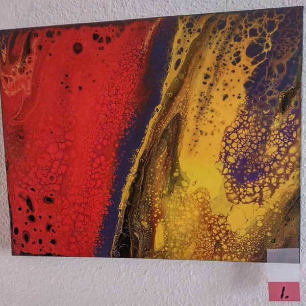 Color-pops are small, abstract, acrylic, one of a kind, modern paintings. Original fluid art on canvas by NW Acrylic Art.