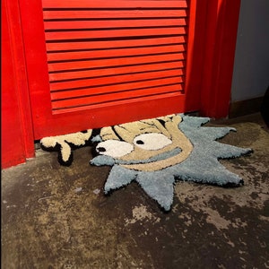 Tapete tufado engraçado e fofo de Rick e Morty, capacho legal, presente de inauguração para amigos, tapete legal, tufagem para fabricação de tapetes