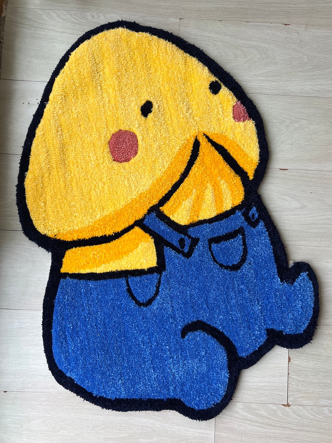 Cute Penis Tufted Rug, Cute Rugs for Bedroom, Yellow Cute Bath Mat