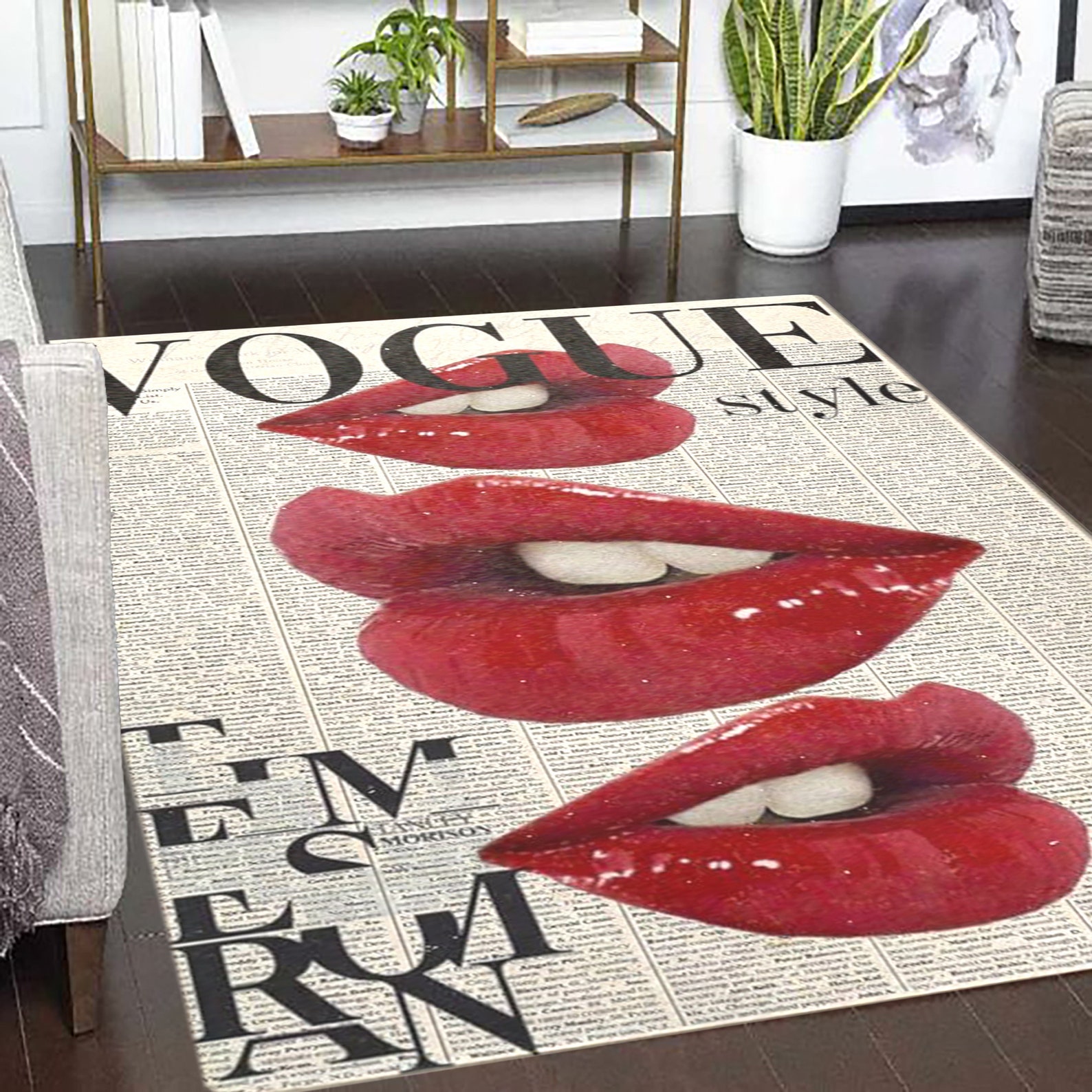 Fashion Rug Fashion Rug, Magazine Paper Modern Livingroom Carpet, Cool Bedroom Rug ...