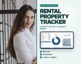 Rental Property Spreadsheet for Landlords, Rent Roll and Schedule E, Excel & Google Sheets
