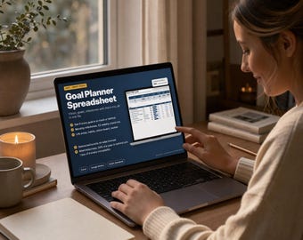 2027 Goal Planner Spreadsheet, SMART Goal Tracker, Excel & Google Sheets Vision Board