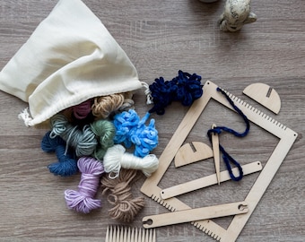 DIY Tapestry Kit – Loom Weaving Set with Yarn