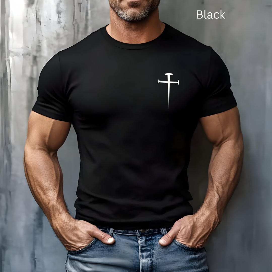 Jesus Cross T-shirt, Three Nails Tee, Christian Shirt for Men, Gift for ...