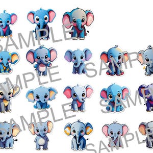 Cute elephant stickers