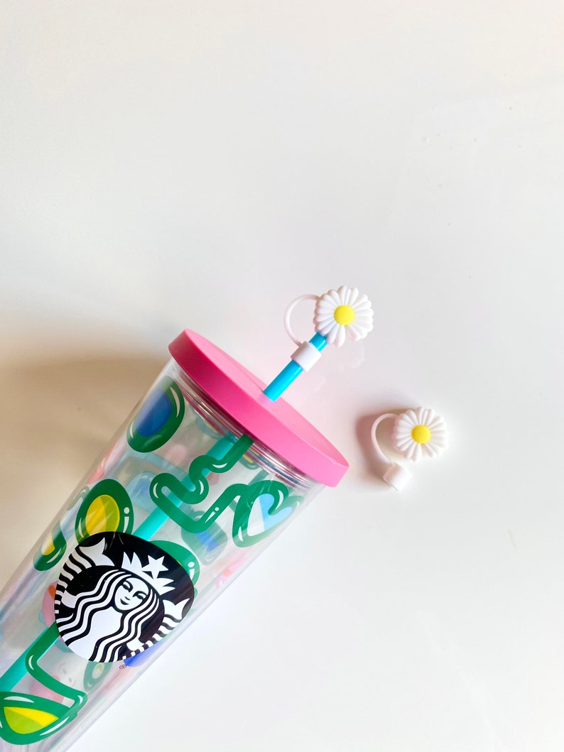 Starbucks Tumbler Straw Topper Daisy Flower Cute Straw Cover Tumbler