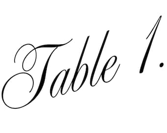 Simple Wedding Table Numbers