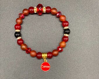 Zodiac Handmade Bracelet Carnelian and Onyx