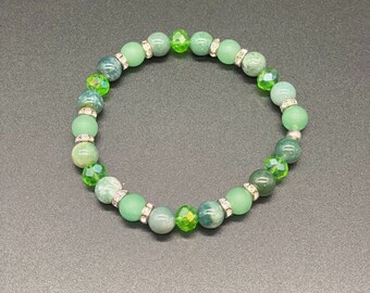 Fancy Jasper and Green Aventurine (AAA) Handmade Bracelet