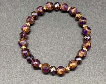 Purple Mosaic Quartz Handmade Bracelet