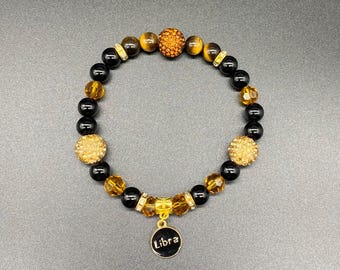 Zodiac Bracelet Black Onyx and Tigers Eye