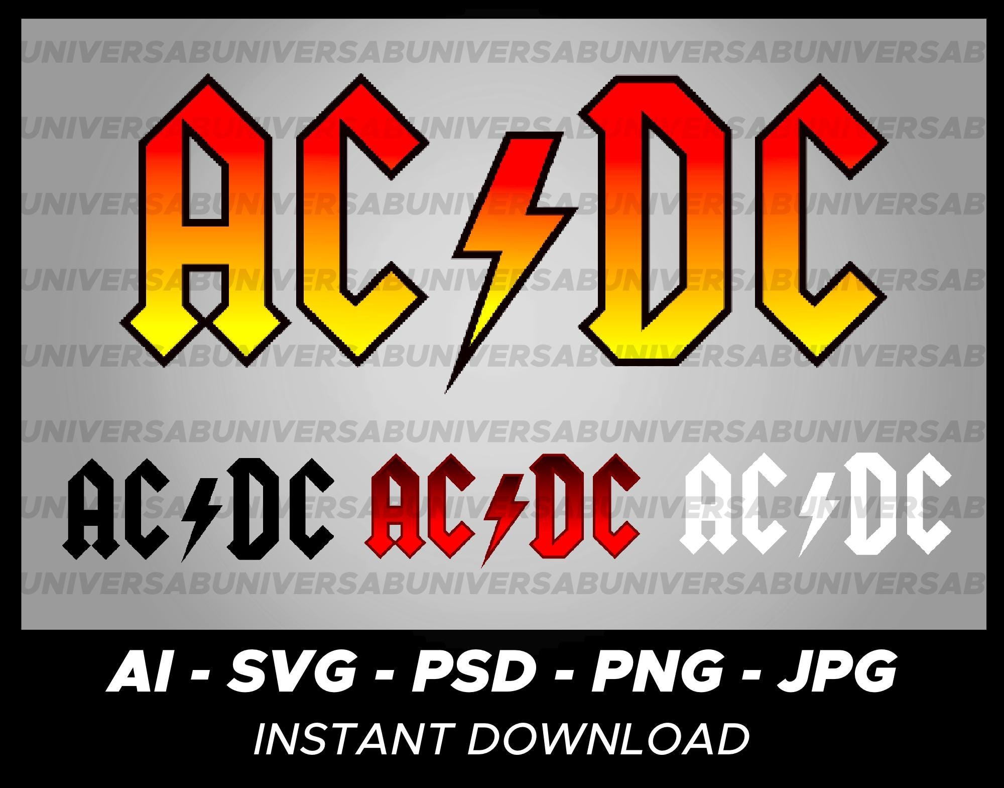 Logo ACDC Music SVG Cut Files Digital Download Ai Png Jpg Psd Svg - Etsy