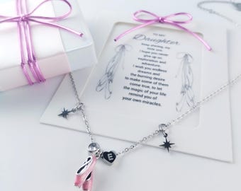 Ballet Shoe Personalized Initial Necklace, Pink Sterling Silver Ballerina Slipper Charm, Ballerina Gift Jewelry
