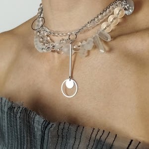 Handmade Rock Quartz Choker Necklace: Bohemian Crystal Jewelry