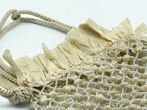 1920s Evening Purse - Shell and beading with draw… - image 2