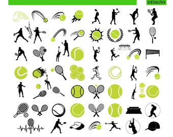 Tennis SVG Bundle, Tennis Cute Bundle, Tennis Mom Svg, Tennis quotes Svg, Love Tennis SVG, Racket SVG Sports Player Icons, Tennis Ball Svg.