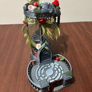 Cute Mushroom and Moss Druid Dice Tower with Dice Jail - Towers and Trinkets