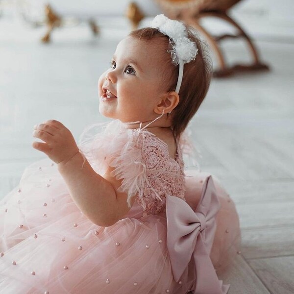 Baby Girl dress Special Occasion, First Birthday Dress, Baby Girl Party Dress, 1st Birthday Dress, Birthday Dress Girls Blush Dress