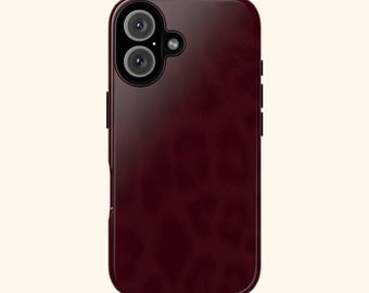Deep Burgundy Leopard Print Phone Case | Tough Phone Case | Classy Phone Case | Stylish Phone Case For Women