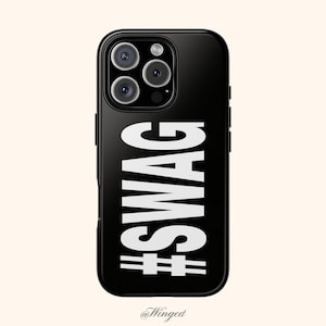 SWAG スマホケース | ブラック タイポグラフィック iPhone カバー | グラフィック スマホケース