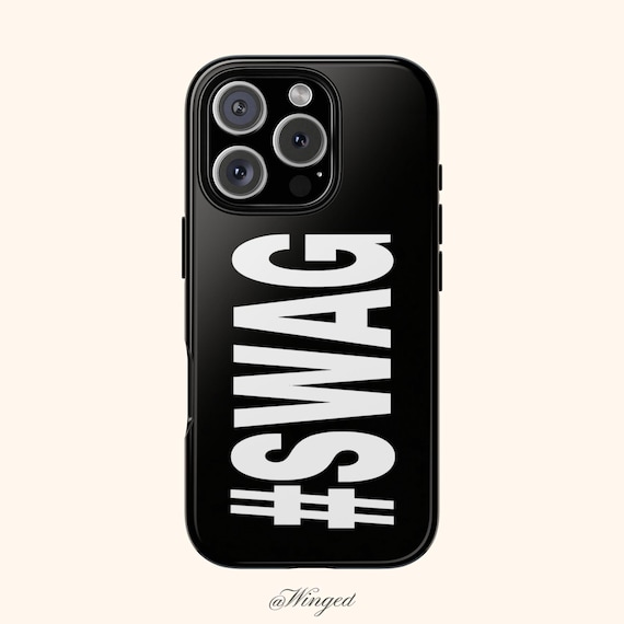 SWAG Phone Case | Black Typographic iPhone Cover | Graphic Phone Case - Etsy