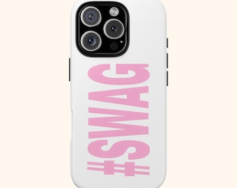 Cover per telefono SWAG rosa e bianca / Cover per iPhone rosa e bianca con testo in grassetto / cover swag / cover tumblr / cover per telefono 2014 / Cover Swag rosa