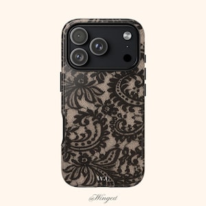 LACEAHOLIC | Black Lace Pattern Phone Case | Tough Protective Case