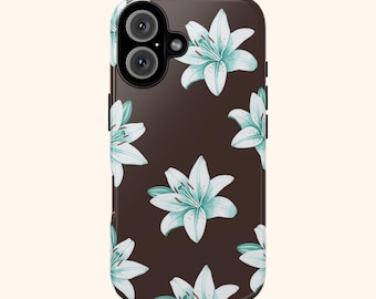 Gigli anni 2000 / Cover per telefono con motivo Giglio Acquamarina / Cover con combinazione di colori anni 2000 / Cover per telefono retrò / Cover per telefono estetica nostalgica