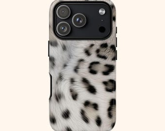 Custodia per telefono con pelliccia di leopardo delle nevi / Custodia per telefono resistente