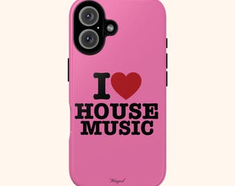 HOUSE LUVR / Cover per telefono con musica House / Cover resistente / Cover per telefono con musica Rave per iPhone / Cover per telefono con DJ, idea regalo /