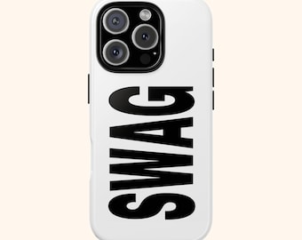 SWAG SANS HASHTAG | Étui pour téléphone | Coque iPhone avec texte en gras noir | étui de butin | coque tumblr | 2014 coque de téléphone
