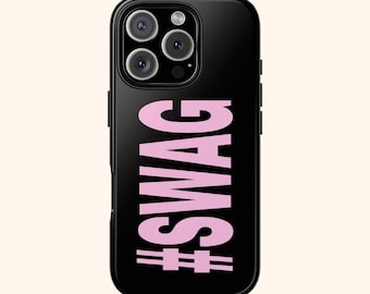Custodia per telefono SWAG in rosa / Custodia per iPhone con testo in grassetto rosa e nero / custodia swag / custodia tumblr / custodia per telefono 2014
