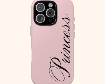 Custodia per telefono con scritta principessa / Custodia resistente / Custodia per telefono con scritta principessa / Custodia per telefono femminile per iPhone /