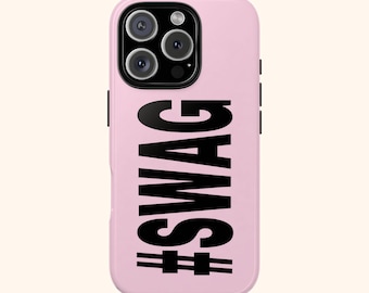 Custodia per telefono SWAG / Custodia per iPhone con testo in grassetto nero / Custodia Swag / Custodia Tumblr / Custodia per telefono 2014 / Custodia Swag rosa