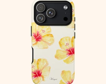 SUNSET FLORALS / Custodia resistente / Custodia per telefono floreale / Acquerello tropicale / Custodia per telefono a tema estivo / Accessori tropicali