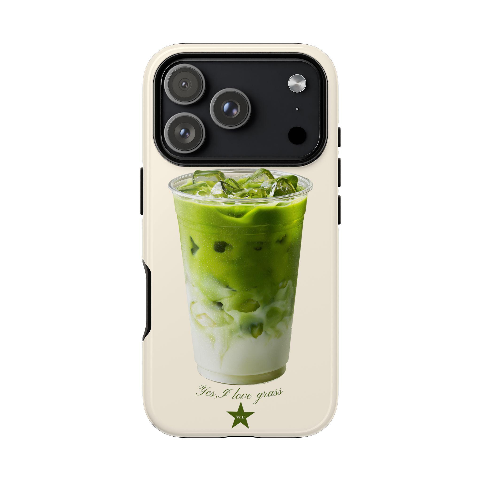 マチャ抹茶様 リクエスト3点 MATCHA ADDICT | アイス抹茶ラテ タフケース | 抹茶ドリンクデザインの