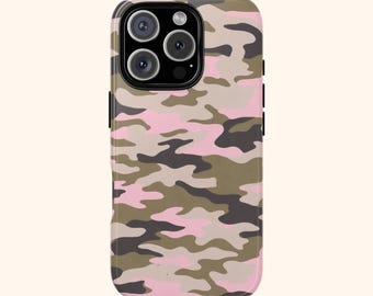 CAMOUFLAGE ROSA / Custodia resistente / Custodia per telefono / Motivo mimetico militare / Design della custodia per telefono Mariah la scienziata / Custodia per telefono per iPhone