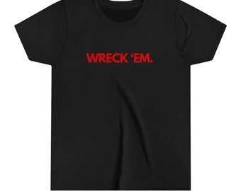 Wreck Em kinder T-shirt, Wreck Em jeugd T-shirt, Texas Tech kinder T-shirt, Texas Tech jeugd T-shirt